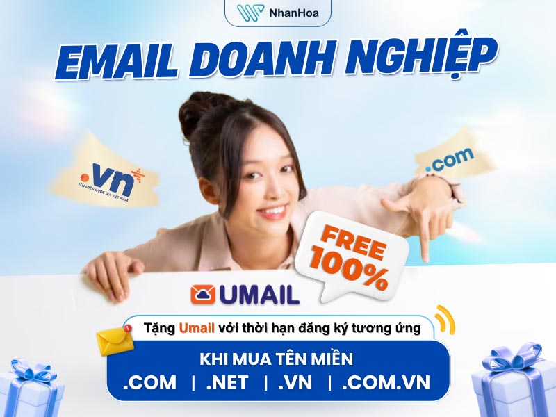 Nhận ngay Umail FREE khi đăng ký các tên miền hot: .COM / .NET / .VN / .COM.VN
