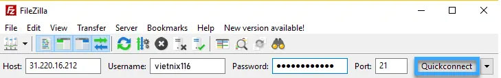 Upload website lên hosting bằng FTP client bước 2