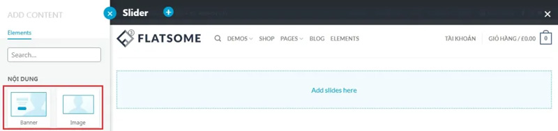 Thêm Slider trong Flatsome