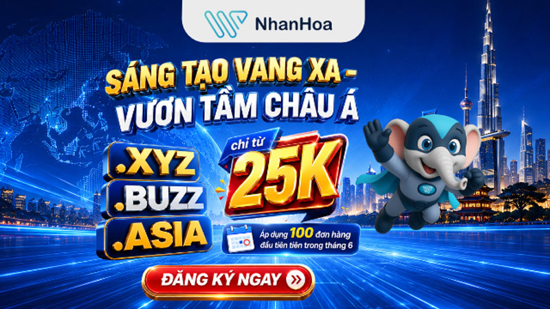 Tên miền quốc tế giảm đến 97% | .BUZZ/.XYZ/.ASIA chỉ từ 25K