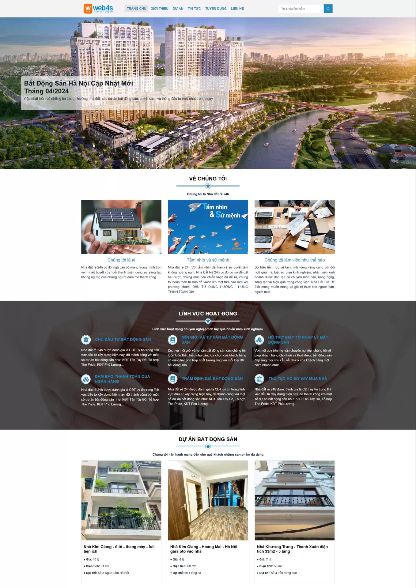 Mẫu Website Bất động sản 02