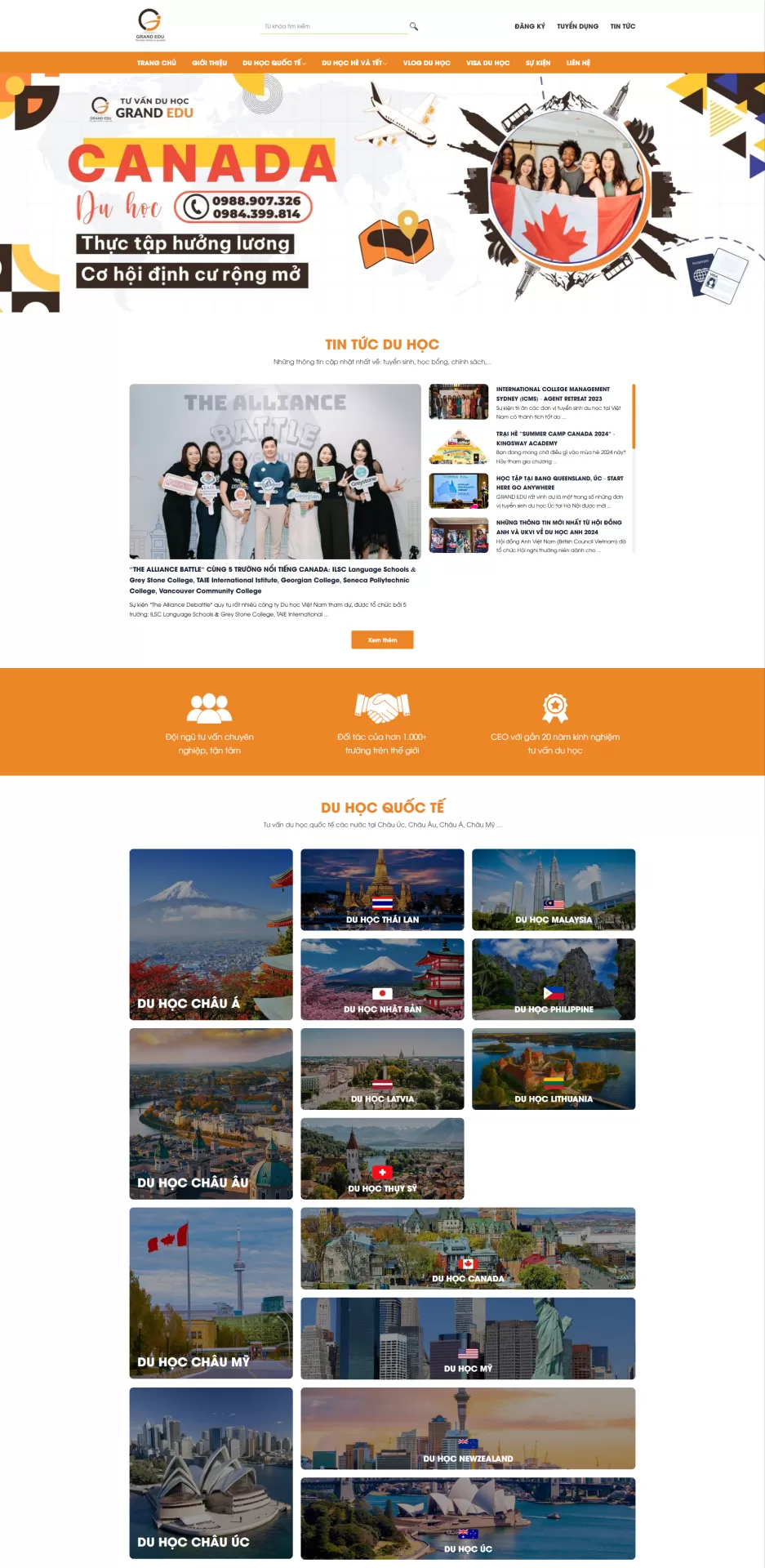 Mẫu Website Du học 01