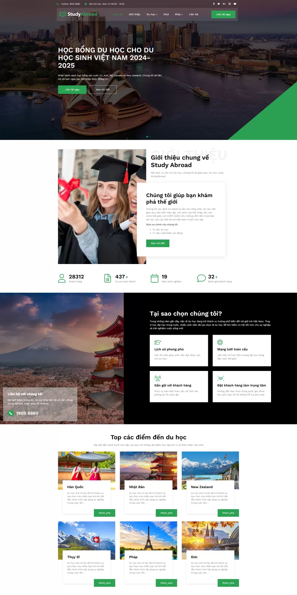 Mẫu Website Du học 03