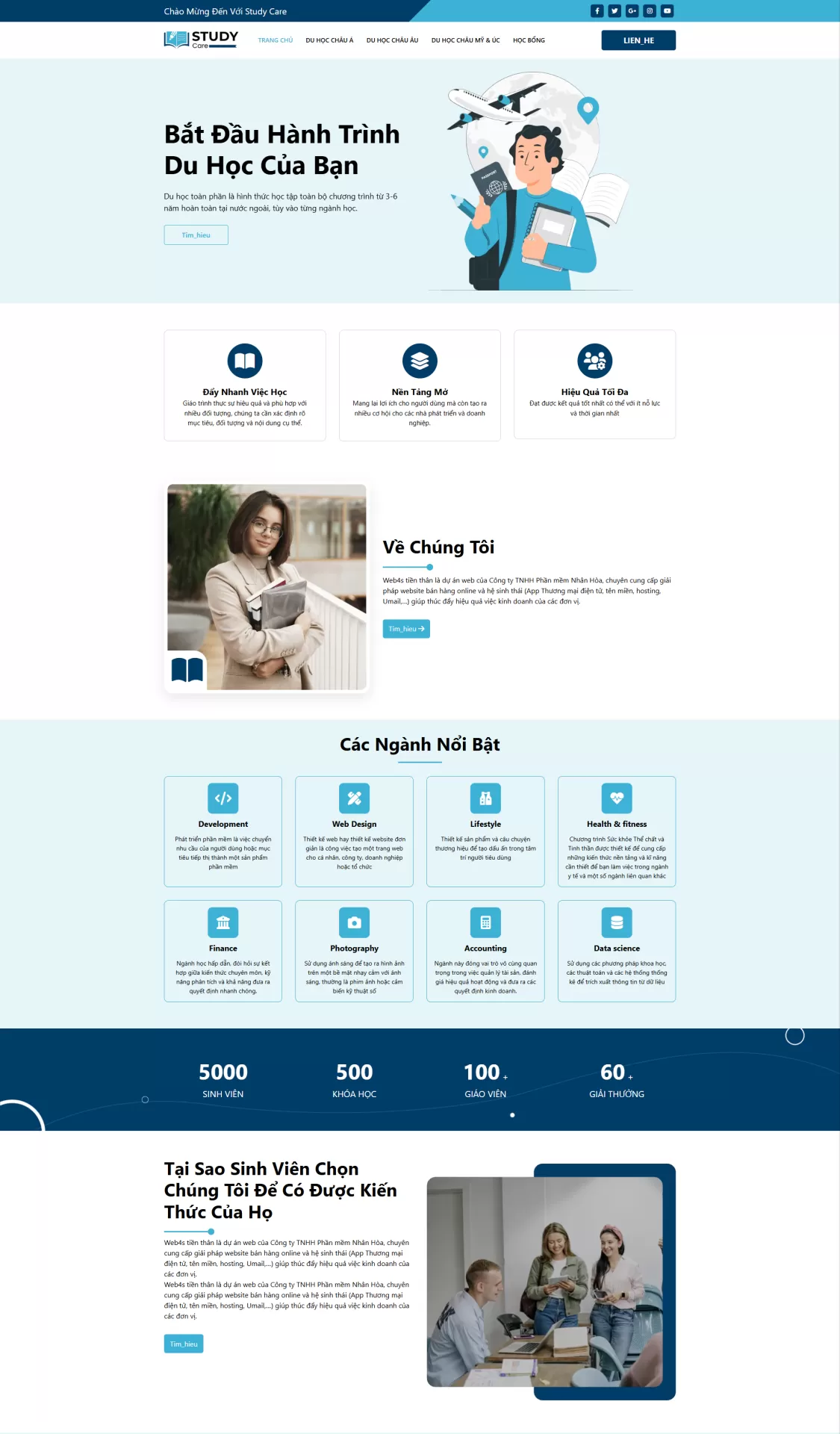 Mẫu Website Du học 04