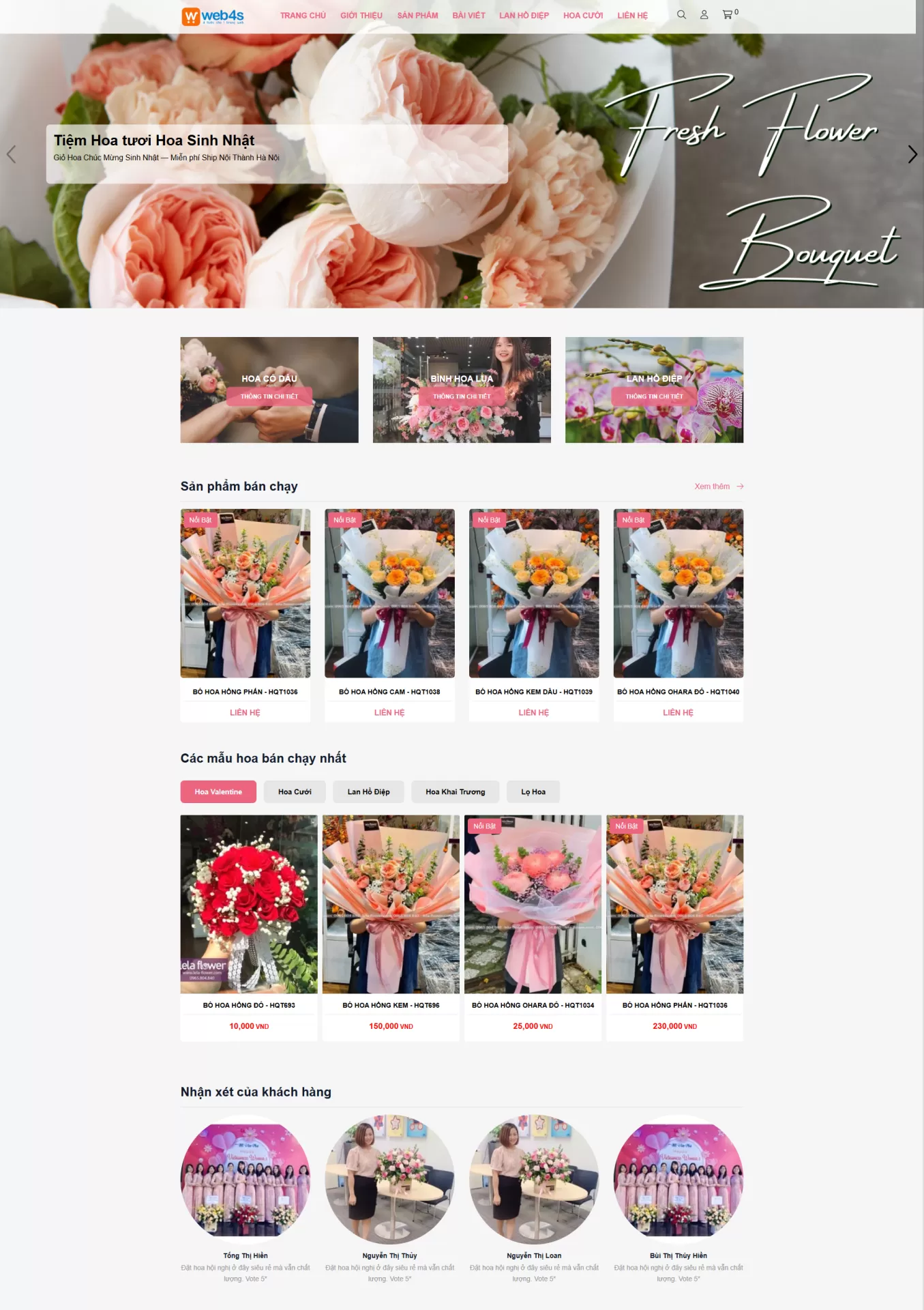 Mẫu Website Hoa tươi