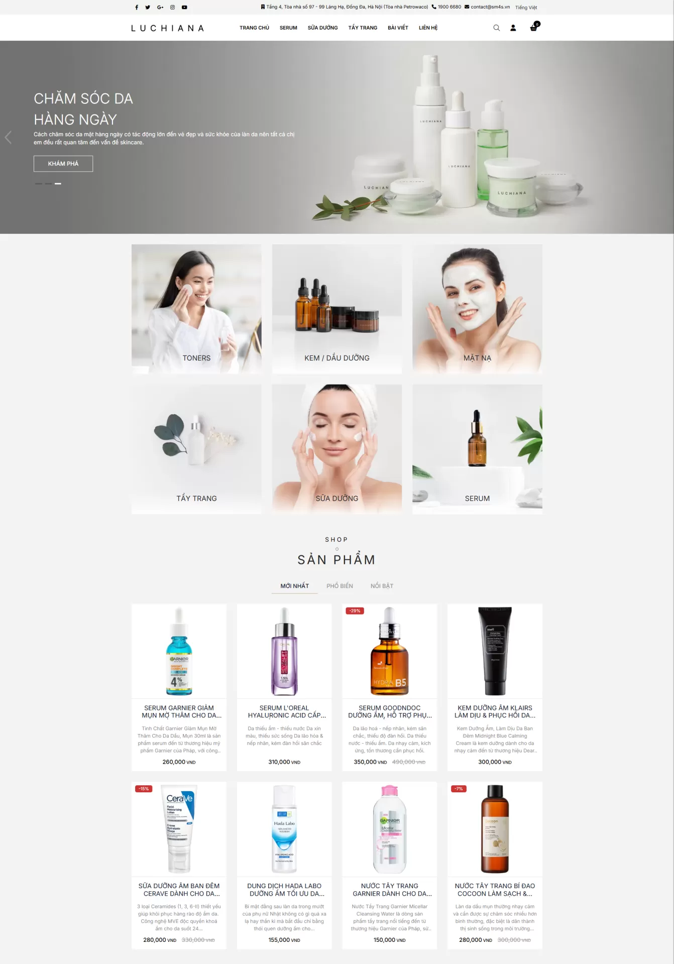 Mẫu Website Mỹ phẩm 01
