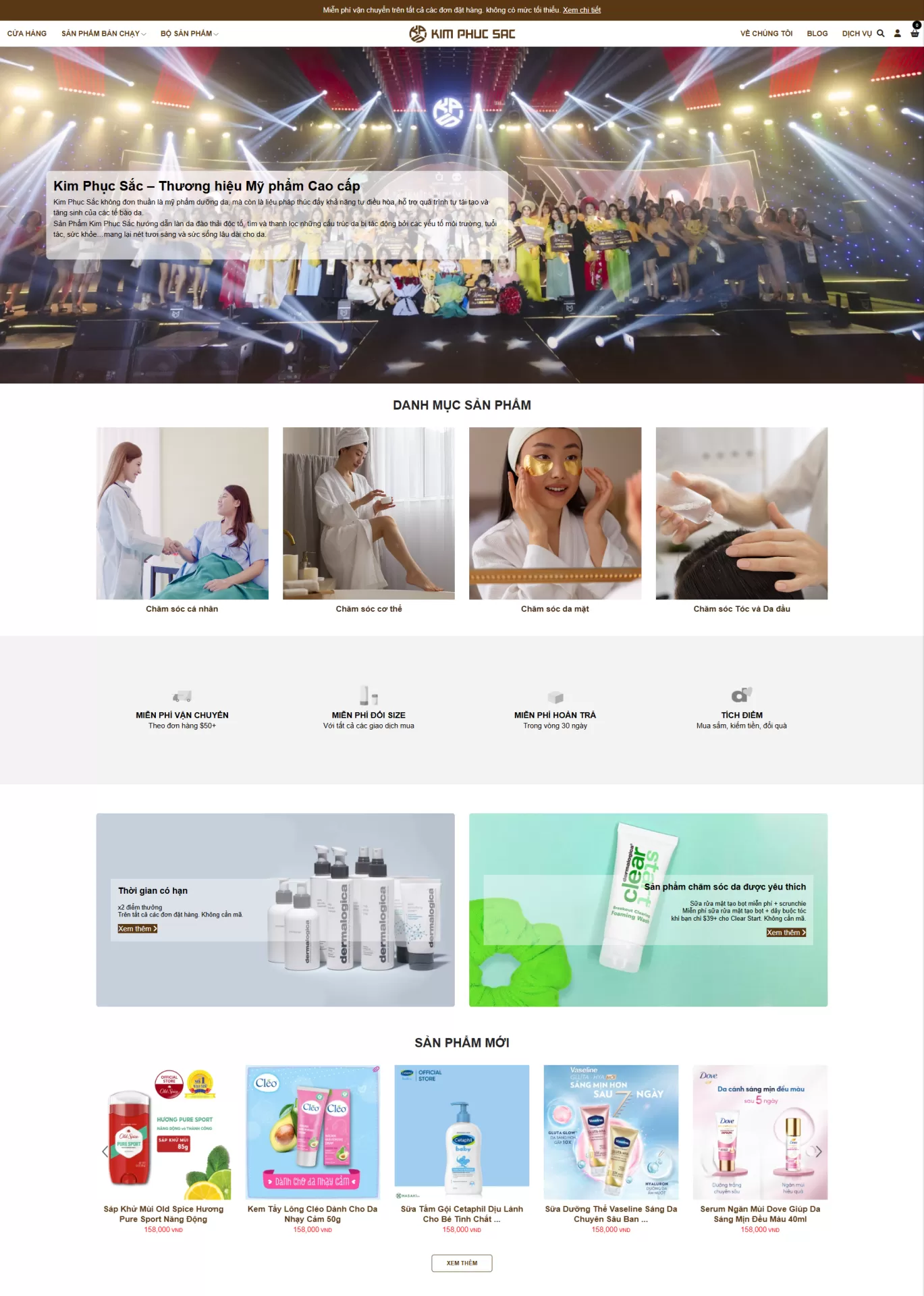 Mẫu Website Mỹ phẩm 03