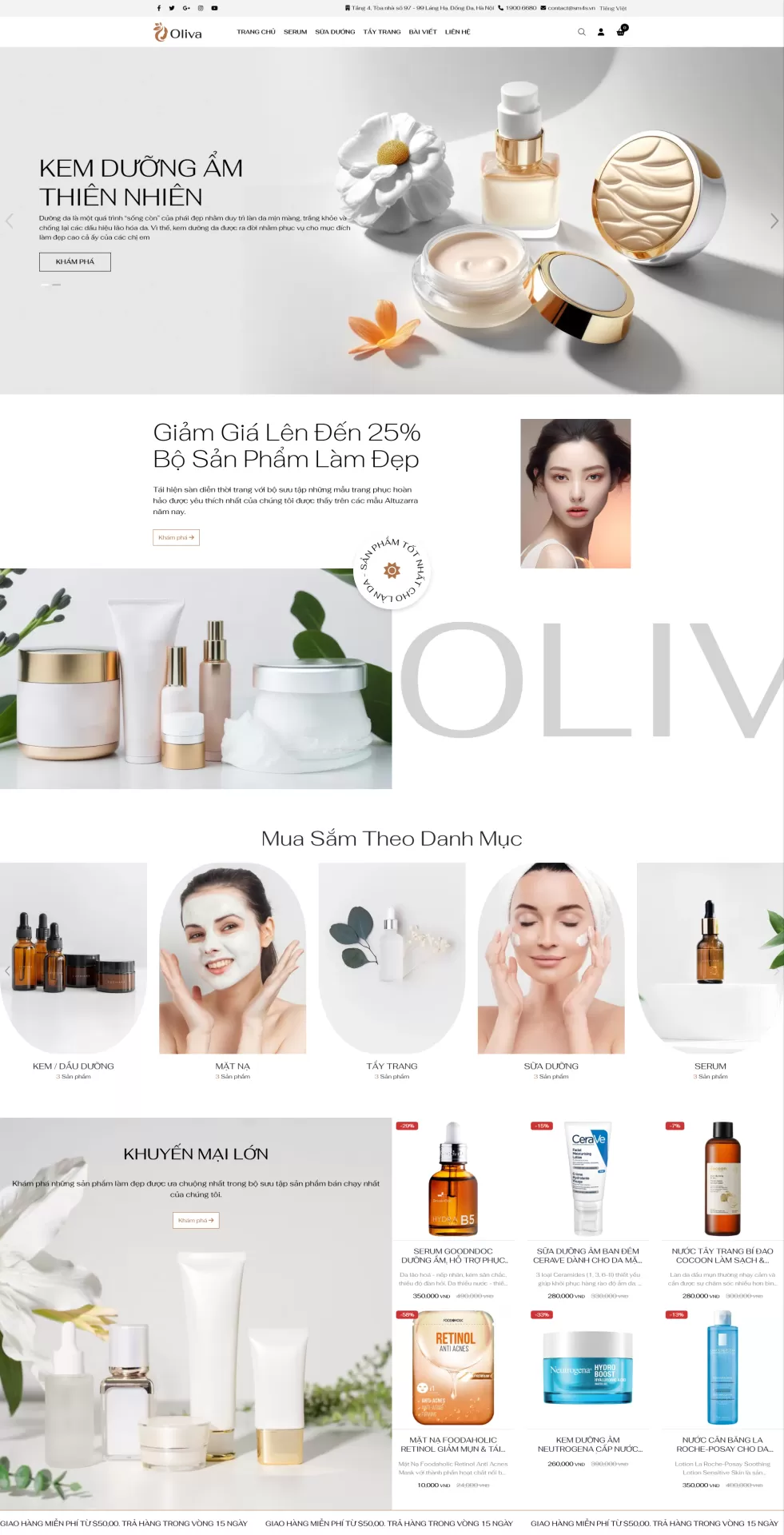 Mẫu Website Mỹ phẩm 06