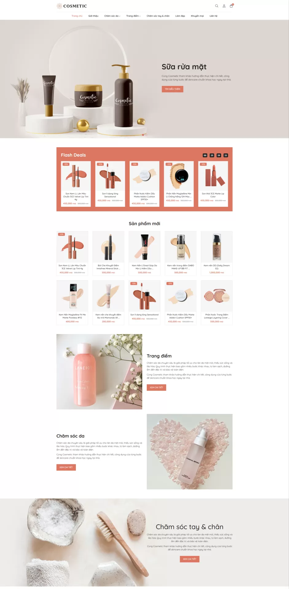 Mẫu Website Mỹ phẩm 07