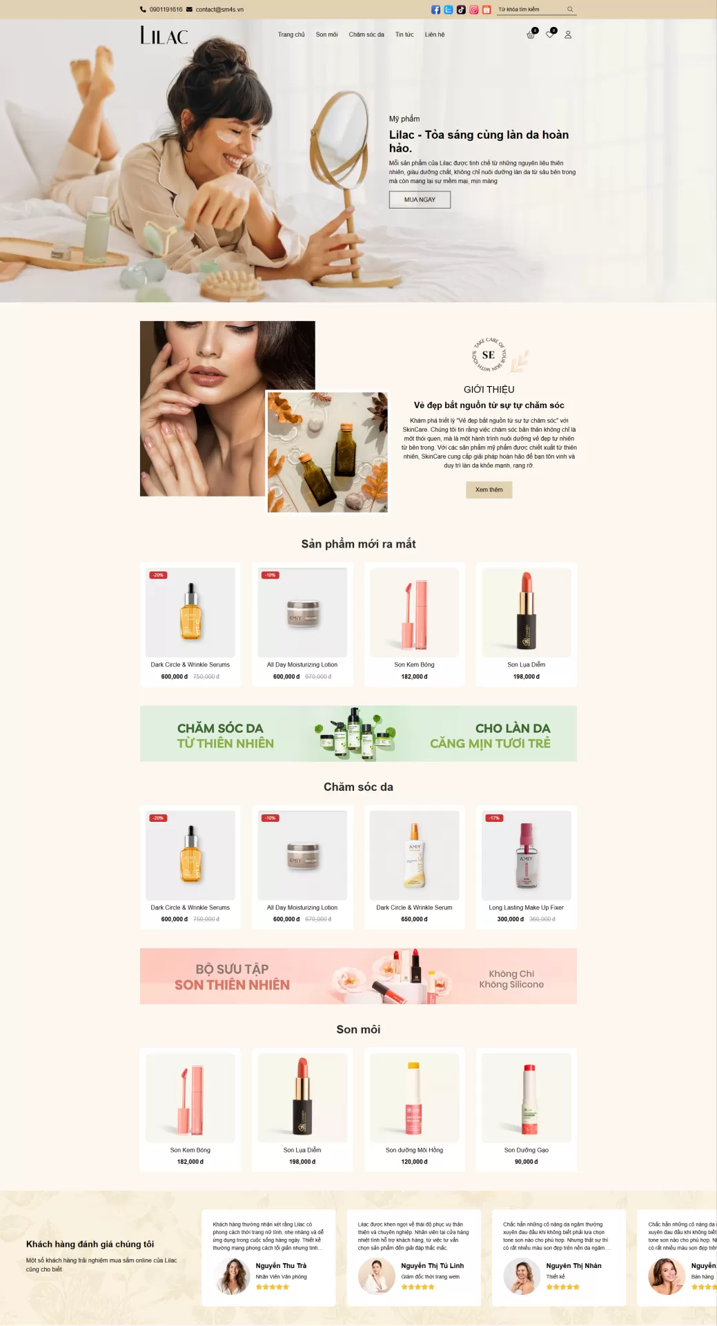 Mẫu Website Mỹ phẩm 08