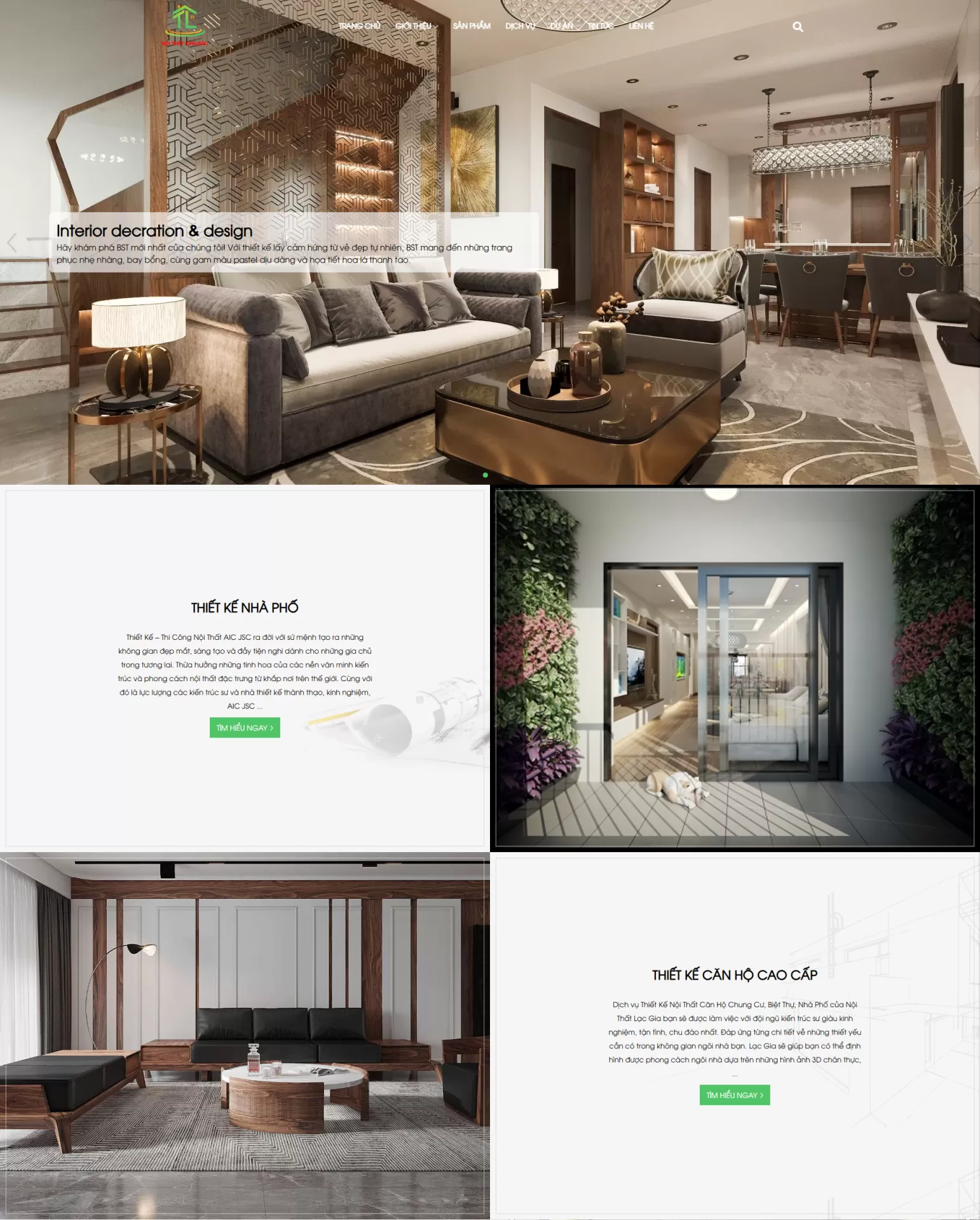 Mẫu Website Nội thất 01