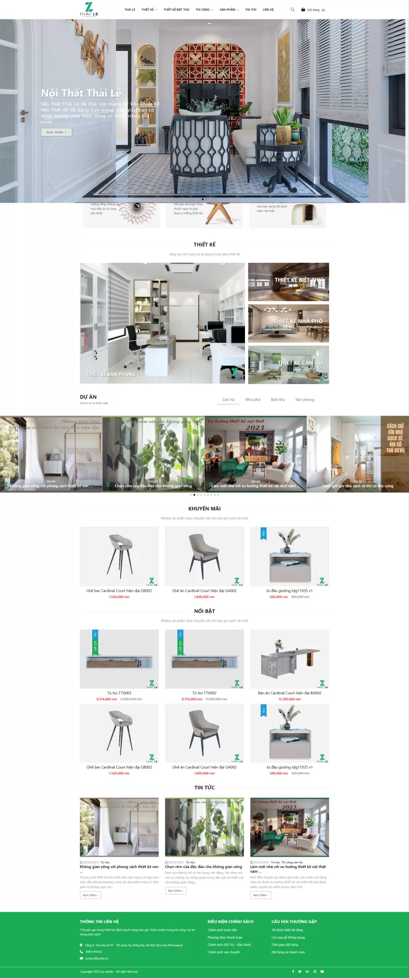 Mẫu Website Nội thất 04