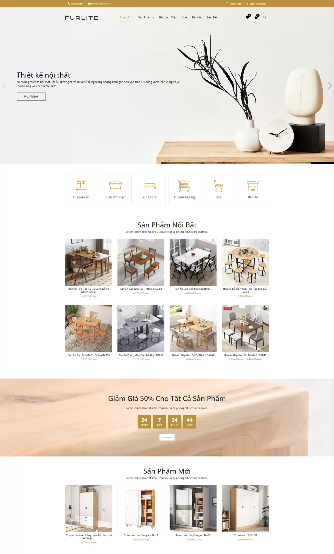 Mẫu Website Nội thất 09