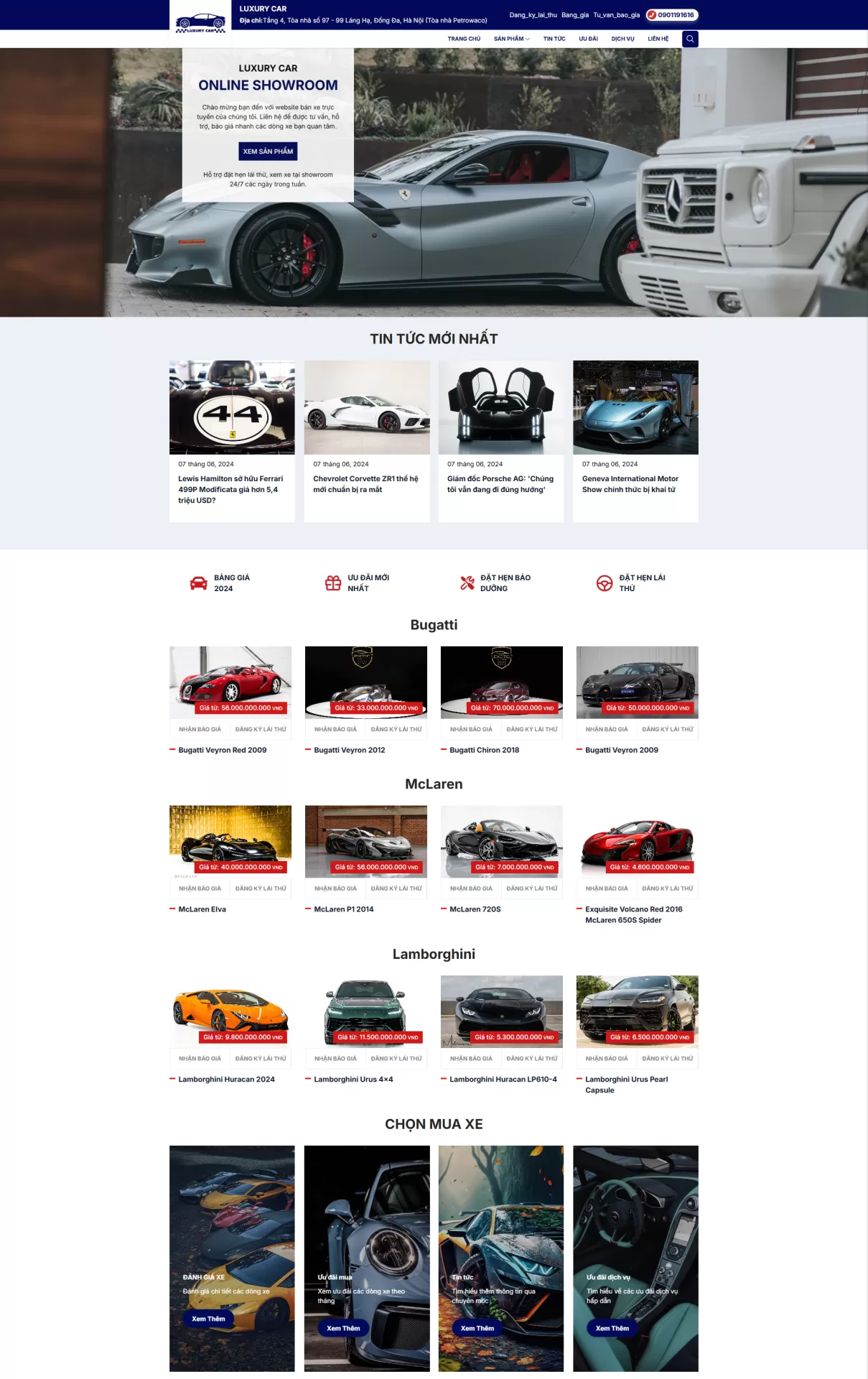 Mẫu Website Bán Ô Tô 01