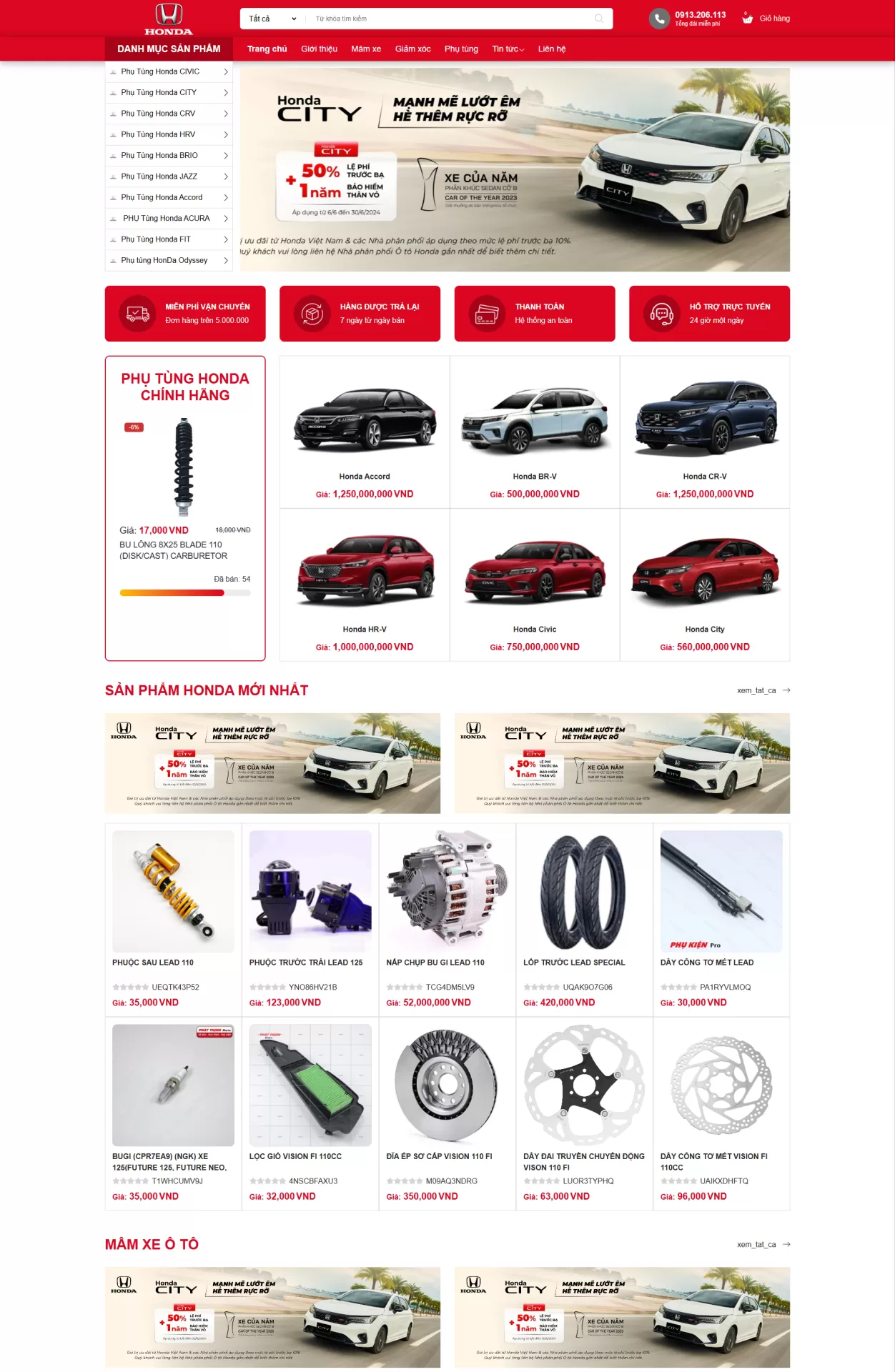 Mẫu Website Bán Ô Tô 02