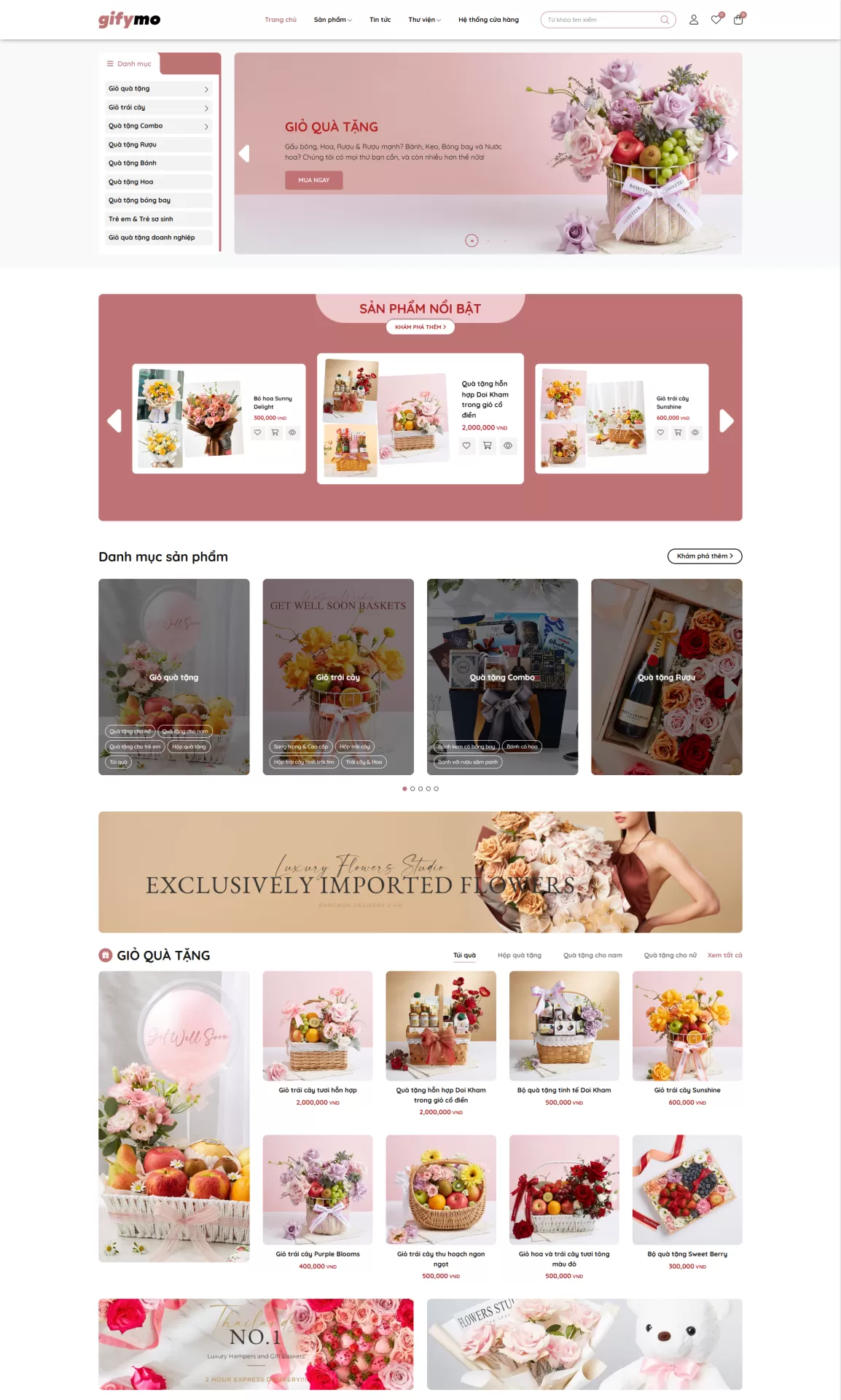Mẫu Website Quà tặng 02
