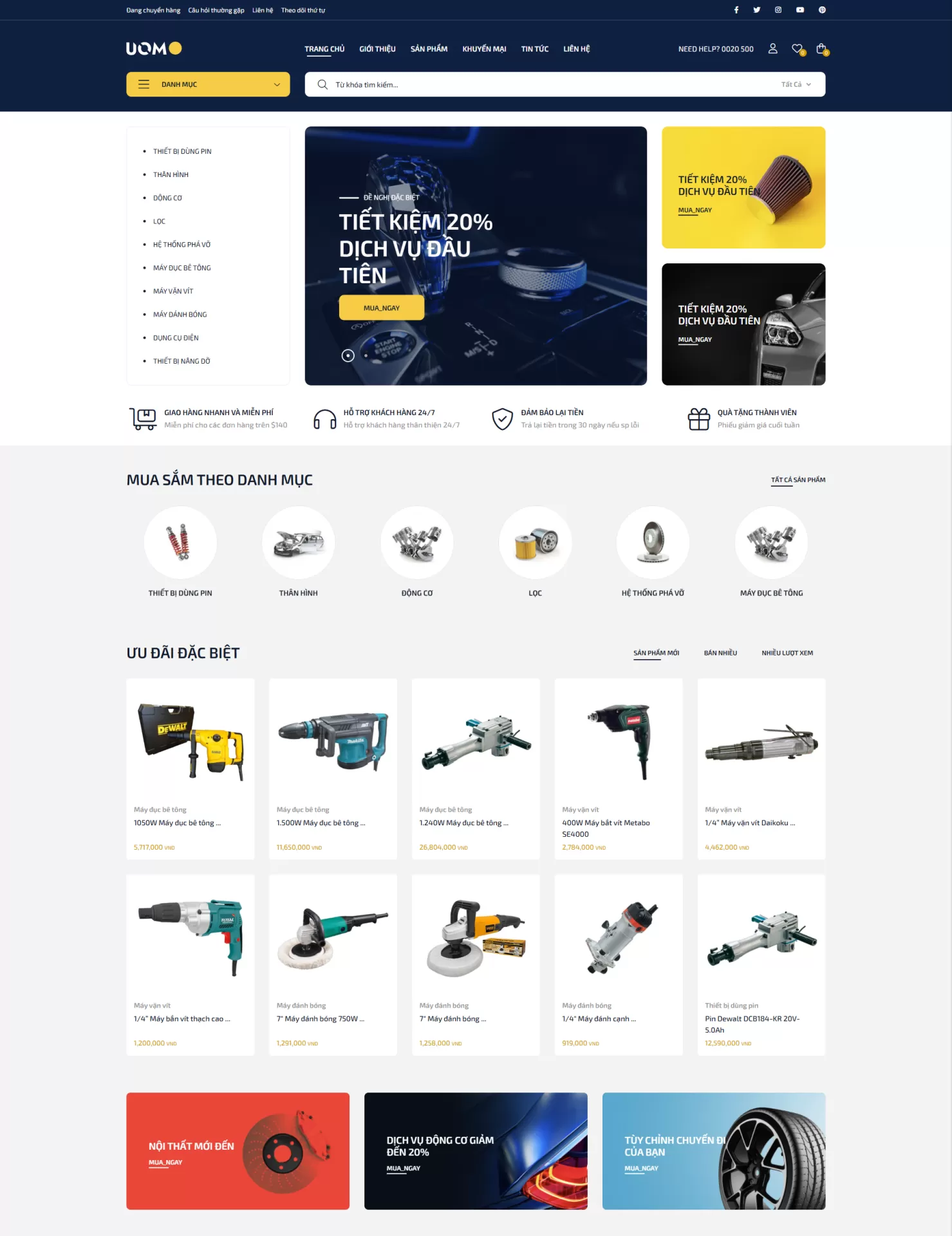Thiết kế website Thiết bị điện Mẫu 01