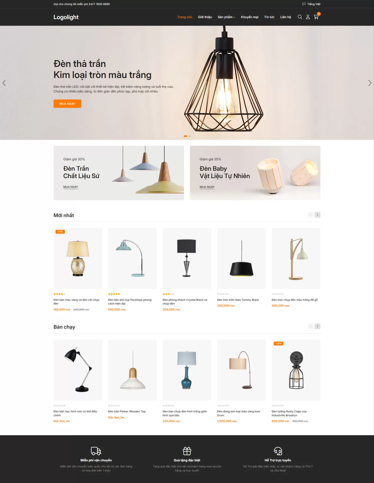 Thiết kế website Thiết bị điện Mẫu 02