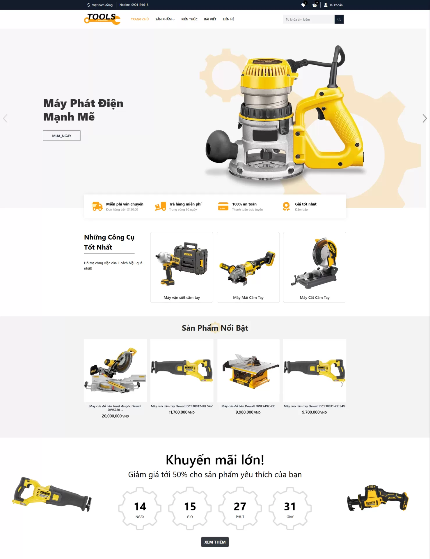 Thiết kế website Thiết bị điện Mẫu 03