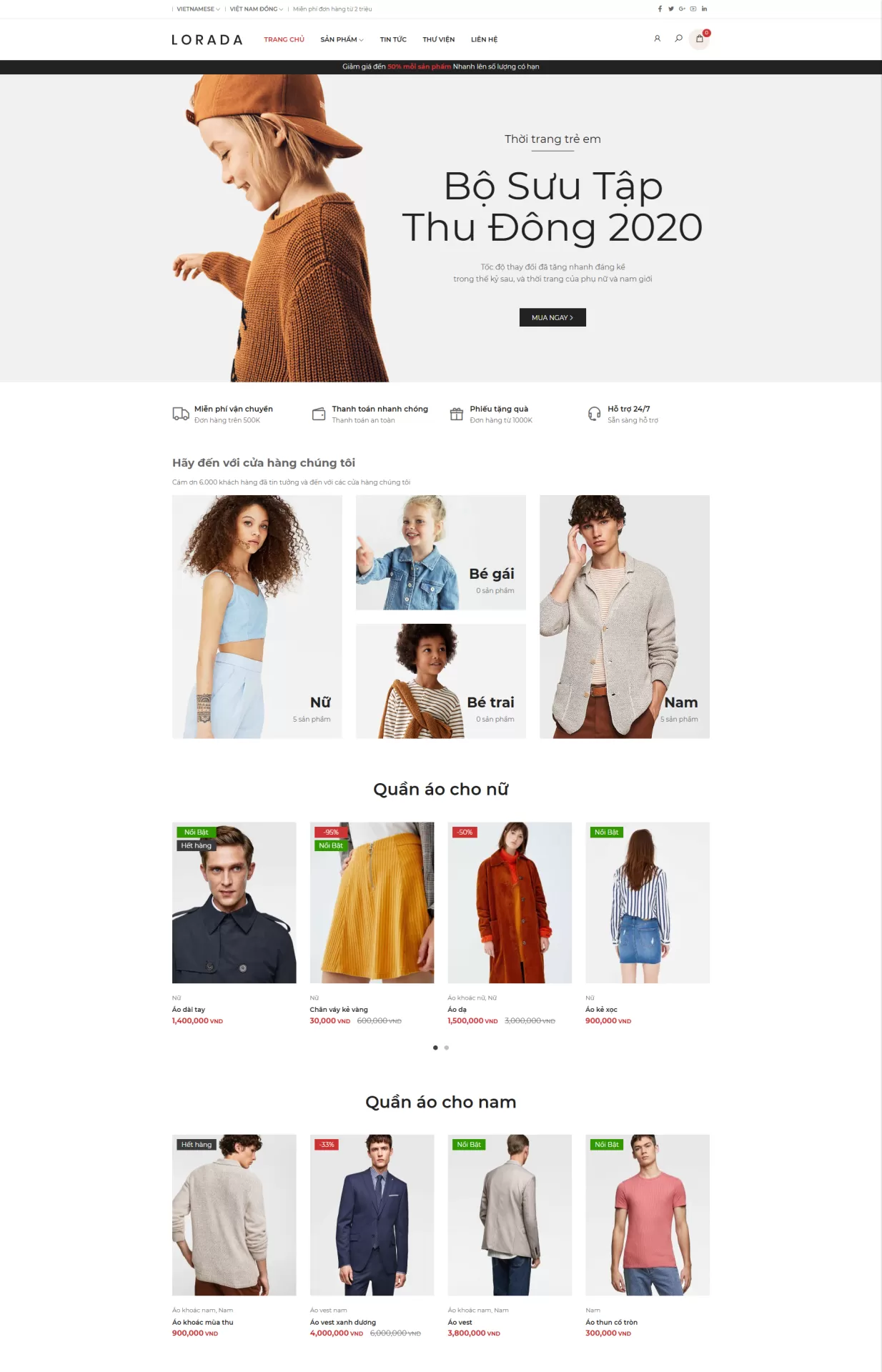 Mẫu Website Thời trang 01