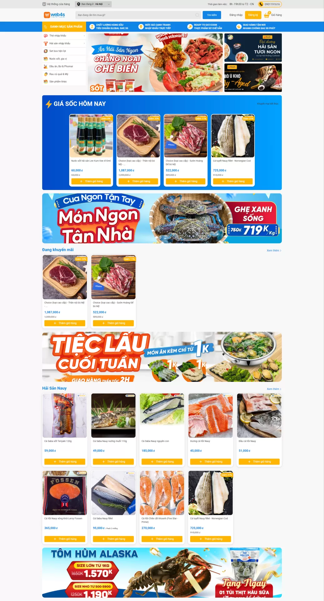 Mẫu Website Thực phẩm 01