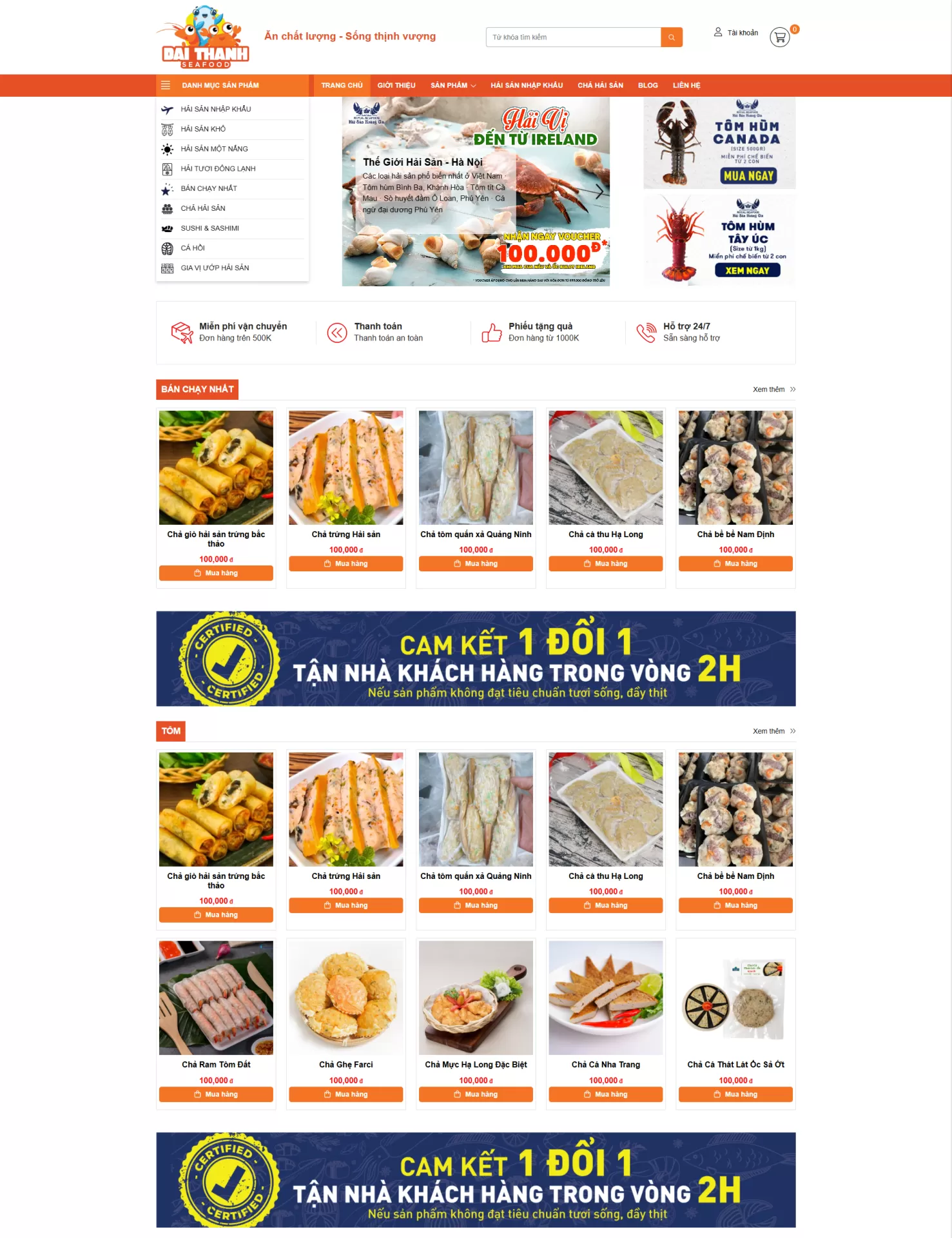 Mẫu Website Thực phẩm 08