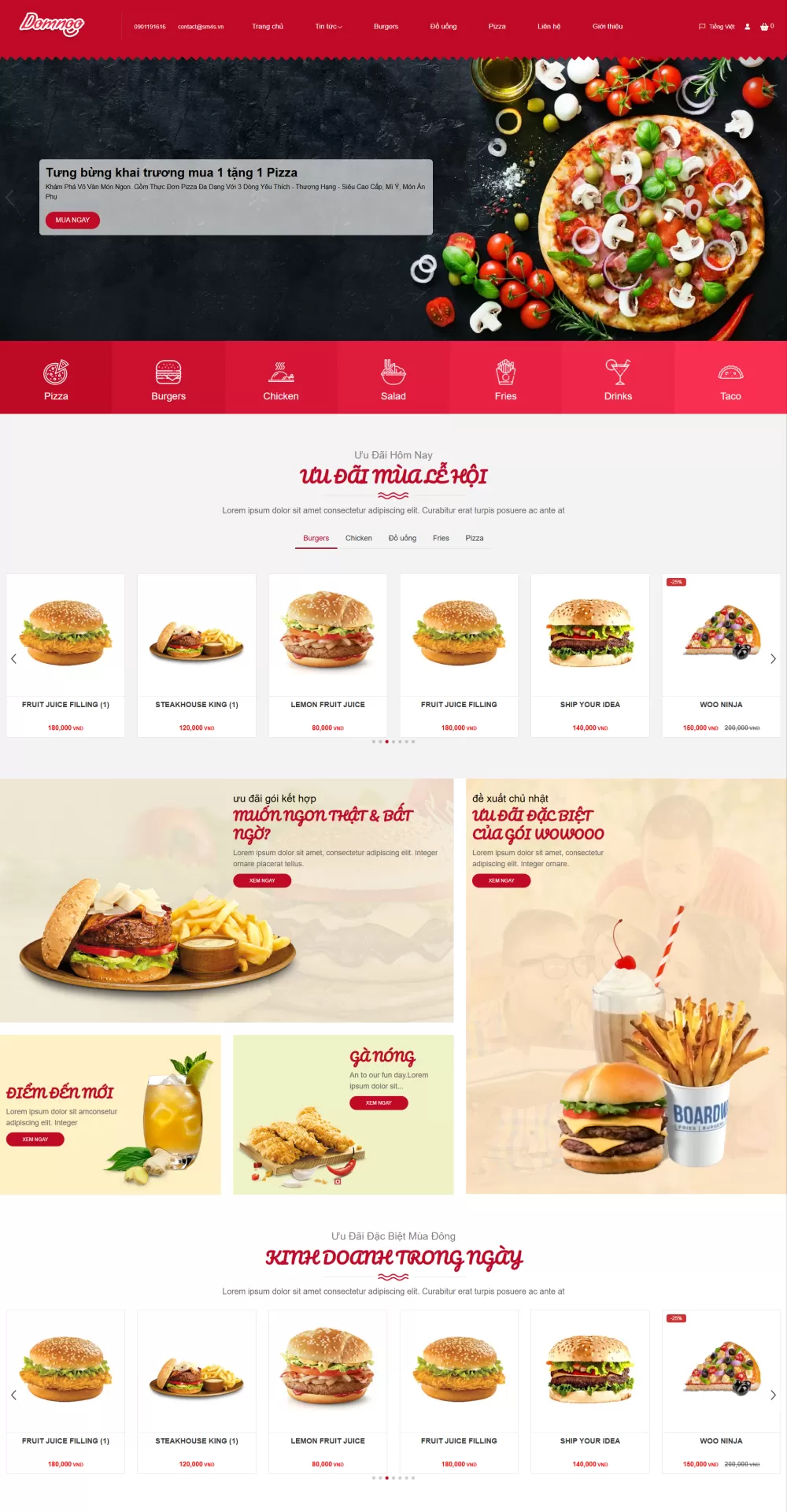 Mẫu Website Thực phẩm 09