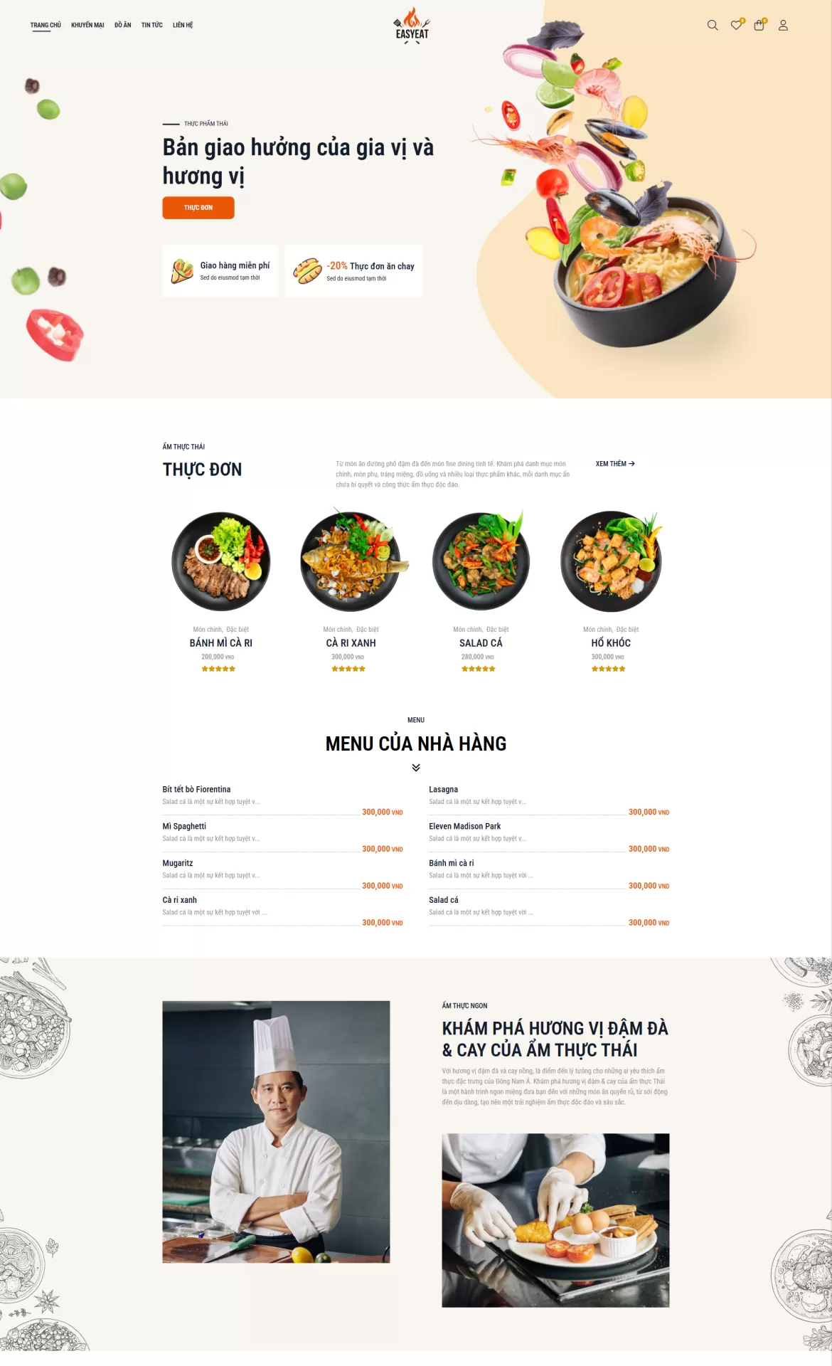 Mẫu Website Thực phẩm 11