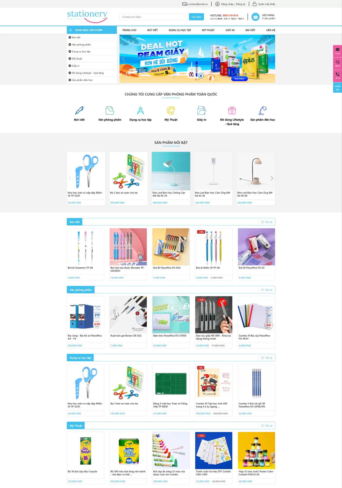 Mẫu Website Văn phòng phẩm 01