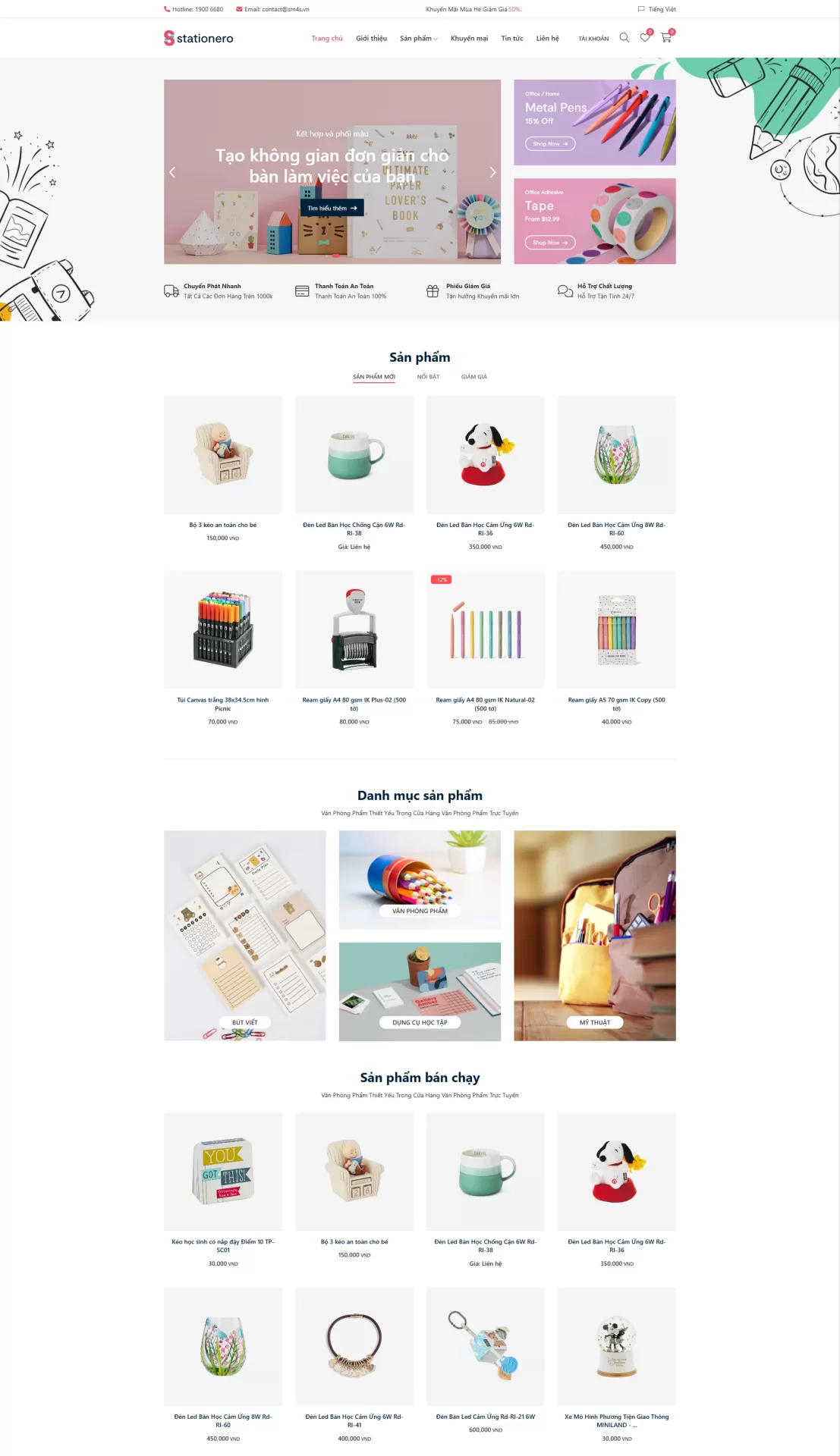 Mẫu Website Văn phòng phẩm 04