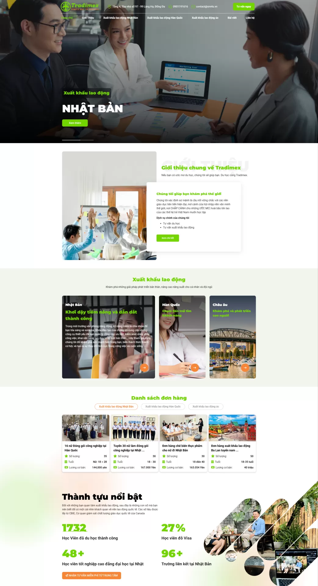 Mẫu Website Xuất khẩu lao động 03