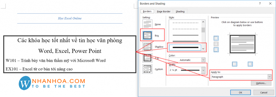 Cách làm bo cho văn bản trong word 2007