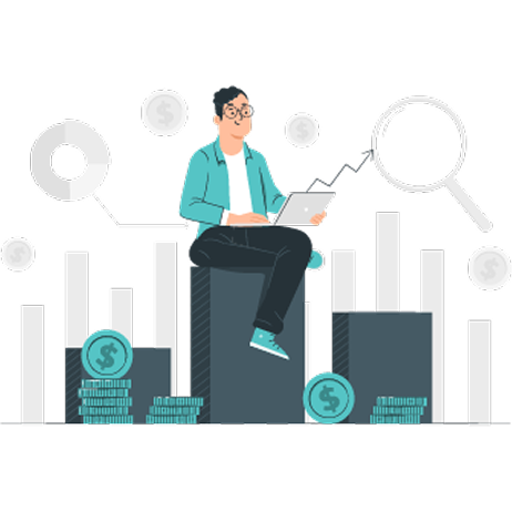 Hình ảnh người ngồi trên biểu đồ phân tích